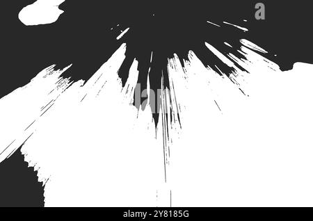 Una macchia nera di vernice fluida su uno sfondo bianco Foto Stock