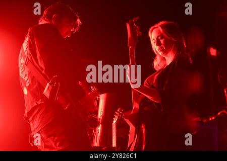 Philadelphia, Stati Uniti. 1 ottobre 2024. I Midnight si esibiscono alla Franklin Music Hall di Philadelphia, Pennsylvania il 1 ottobre 2024 durante il loro tour con Chromeo. (Foto di Nick piacente/Sipa USA) credito: SIPA USA/Alamy Live News Foto Stock