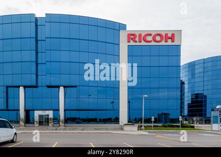 Firma per l'edificio della Ricoh Canada Inc. Sede centrale aziendale a Mississauga, ON, Canada Foto Stock