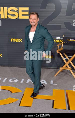 Billy Magnussen bei der Premiere der HBO serie The Franchise im Paramount Theater. Los Angeles, 01.10.2024 *** Billy Magnussen alla prima della serie HBO The Franchise al Paramount Theater di Los Angeles, 01 10 2024 foto:xD.xStarbuckx/xFuturexImagex franchise 4126 Foto Stock