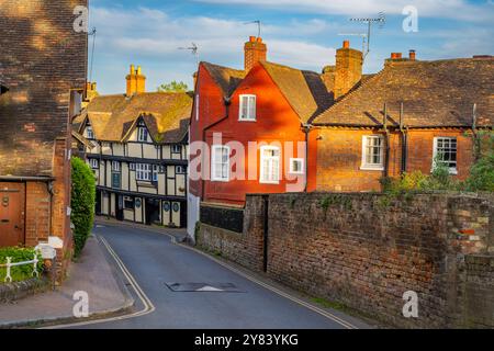 Case a High St, Aylesford, Kent a Sunset Foto Stock