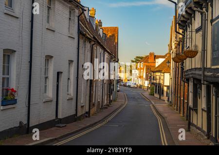 Case a High St, Aylesford, Kent a Sunset Foto Stock