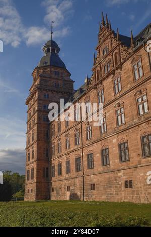 Vista del castello di Johannisburg ad Aschaffenburg, Germania, Europa Foto Stock