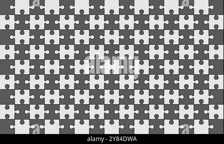 Sfondo illustrazione vettoriale dei pezzi del puzzle. Motivo in bianco e nero astratto Illustrazione Vettoriale