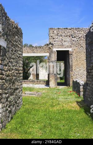 Pompei era un'antica città campana sul Golfo di Napoli, che come Ercolano, Stabia e Oplonti fu sepolta durante l'eruzione del Vesuvio Foto Stock