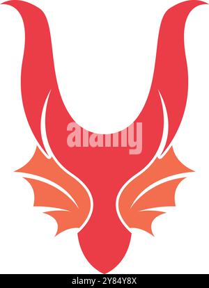Modello di design dell'icona del logo Dragon Illustrazione Vettoriale