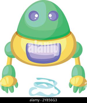 Carino robot volante. Giocattolo colorato per bambini Illustrazione Vettoriale