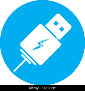 design del logo dell'illustrazione vettoriale dell'icona usb Illustrazione Vettoriale