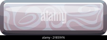 Pulsante arrotondato per cartoni animati con vortici creativi. Elemento di gioco Illustrazione Vettoriale