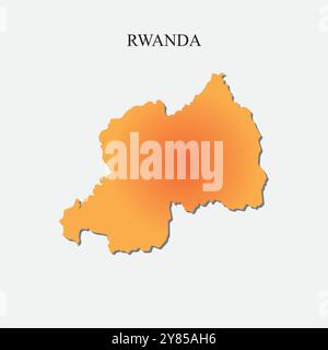Mappa dettagliata del Ruanda Illustrazione Vettoriale