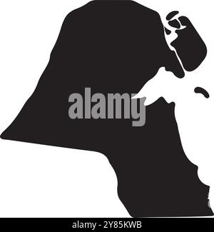 Disegno del simbolo dell'illustrazione vettoriale della mappa del paese del Kuwait Illustrazione Vettoriale