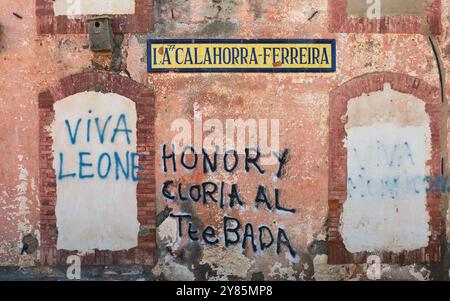 La Calahorra-Ferreira, una ferrovia abbandonata usata in un tempo in Occidente Foto Stock