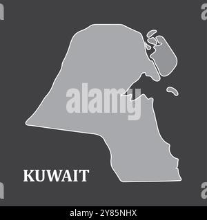 Disegno del simbolo dell'illustrazione vettoriale della mappa del paese del Kuwait Illustrazione Vettoriale