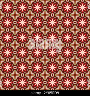 Modello Talavera messicano. Piastrelle ornamenti Fiore vettore tradizionale Illustrazione Vettoriale