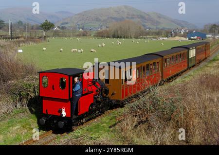 6, Douglas, Locomotive, Rhydyronen Station, tal y Llyn Railway, Galles del Nord, Foto Stock