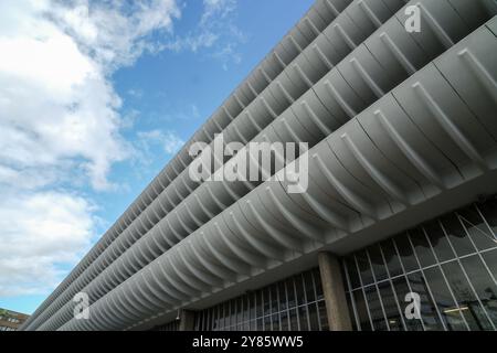 Parcheggio curvo balconi di Preston alla stazione degli autobus, Lancashire, Inghilterra, Regno Unito Foto Stock