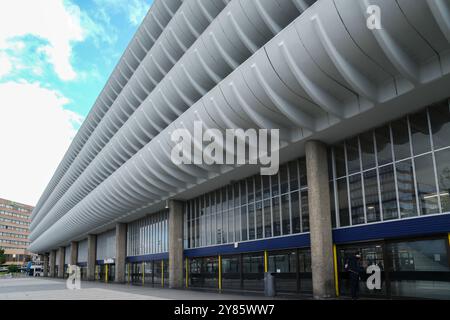 Parcheggio curvo balconi di Preston alla stazione degli autobus, Lancashire, Inghilterra, Regno Unito Foto Stock