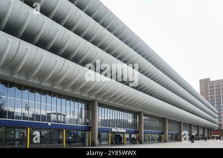 Parcheggio curvo balconi di Preston alla stazione degli autobus, Lancashire, Inghilterra, Regno Unito Foto Stock