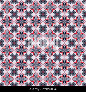 Piastrelle per pavimenti Azulejo Design. Talavera Seamless Pattern Vector Illustrazione Vettoriale