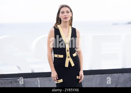 Donostia San Sebastian, Spagna. 25 settembre 2024. Mathilde Ollivier partecipa alla Photocall 'El Llanto' durante il 72° Festival Internazionale del Cinema di San Sebastian al Palazzo Kursaal a Donostia-San Sebastian. (Foto di Nacho Lopez/SOPA Images/Sipa USA) credito: SIPA USA/Alamy Live News Foto Stock