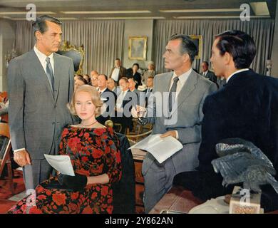 Cary Grant, James Mason e Eva Marie Saint in North by Northwest (Alfred Hitchcock, MGM, 1959) foto pubblicitaria Foto Stock