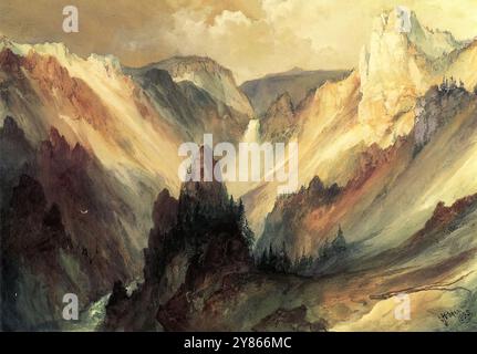 thomas moran - il Grand Canyon dello Yellowstone Foto Stock