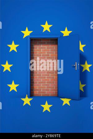 L'ingresso nell'UE è chiuso, in formato verticale Foto Stock