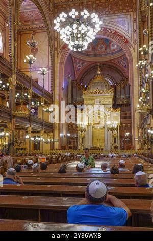 Ungheria, Budapest, la grande Sinagoga in via Dohany è la più grande d'Europa ed è un centro dell'Ebraismo Neolog. Fu costruito in Moresco Revival st Foto Stock