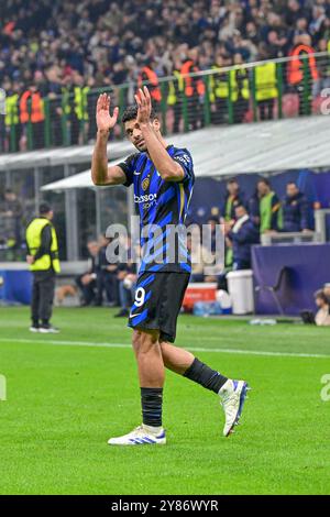 Milano, Italia. 1 ottobre 2024. Mehdi Taremi dell'Inter, visto durante la partita di UEFA Champions League 2024/2025, tra Inter e FK Crvena Zvezda allo Stadio Giuseppe Meazza. Punteggio finale: Inter 4:0 FK Crvena Zvezda. (Foto di Tommaso Fimiano/SOPA Images/Sipa USA) credito: SIPA USA/Alamy Live News Foto Stock