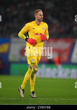 Lipsia, Germania. 2 ottobre 2024. Peter Gulacsi di Lipsia durante la Champions League - partita MD2 tra RB Leipzig - Juventus alla Red Bull Arena di Lipsia, Germania. Crediti: Ulrik Pedersen/Alamy Foto Stock