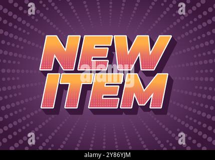 Nuovo elemento. Design effetto testo in stile 3D a scopo pubblicitario Illustrazione Vettoriale