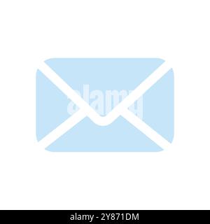 Icona e-mail. Illustrazione delle buste. Servizio postale. Icona contatti, messaggio, invia lettera. Design piatto. Isolato su sfondo bianco Illustrazione Vettoriale