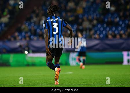 GELSENKIRCHEN, GERMANIA - 2 OTTOBRE 2024: Odilon Kossounou, partita di UEFA Champions League tra FC Shakhtar Donetsk e Atalanta BC Bergamo alla Veltins Arena Foto Stock