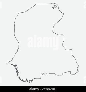 Sindh Outline MAP Pakistan Province Vector Art Illustrazione Vettoriale