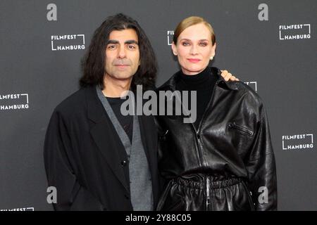 Diane Kruger und Fatih Akin bei der 'The Shrouds" Film Premiere am 3.10.2024 im Rahmen vom Filmfest ad Amburgo Foto Stock