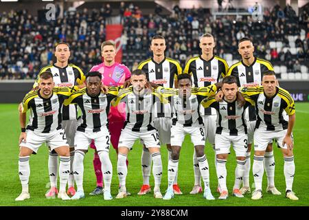 Linz, Austria. 3 ottobre 2024. LINZ, AUSTRIA - 3 OTTOBRE: Squadra di Lask durante la partita di fase MD1 della UEFA Conference League 2024/25 tra LASK e Djurgarden Oberoesterreich Arena il 3 ottobre 2024 a Linz, Austria.241003 SEPA 20 021 - 20241003 PD8774 credito: APA-PictureDesk/Alamy Live News Foto Stock