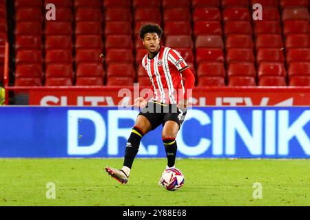 Bramall Lane, Sheffield, Inghilterra - 2 ottobre 2024 il Rhian Brewster (7) dello Sheffield United passa la palla - durante la partita Sheffield United contro Swansea City, EFL Championship, 2024/25, Bramall Lane, Sheffield, Inghilterra - 2 ottobre 2024 crediti: Arthur Haigh/WhiteRosePhotos/Alamy Live News Foto Stock