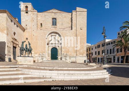 Chiesa di Iglesia del Carmen nella parte storica della città di Mahon a Minorca. Foto Stock