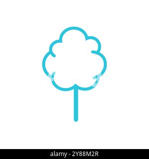 Dolce icona delle caramelle di cotone. Isolato su sfondo bianco. Dal set di icone blu. Illustrazione Vettoriale