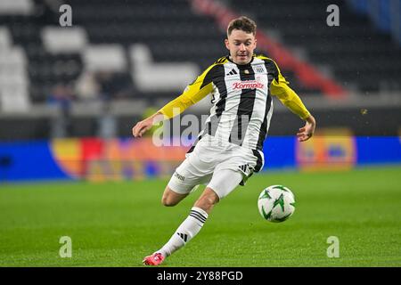 Linz, Austria. 3 ottobre 2024. LINZ, AUSTRIA - 3 OTTOBRE: Florian Flecker di Lask durante la partita MD1 di UEFA Conference League 2024/25 tra LASK e Djurgarden Oberoesterreich Arena il 3 ottobre 2024 a Linz, Austria.241003 SEPA 20 073 - 20241003 PD10066 credito: APA-PictureDesk/Alamy Live News Foto Stock