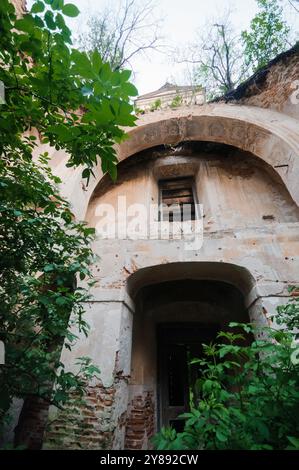 Rovine enigmatiche: Uno sguardo sull'abbraccio della natura dell'architettura storica. Foto Stock