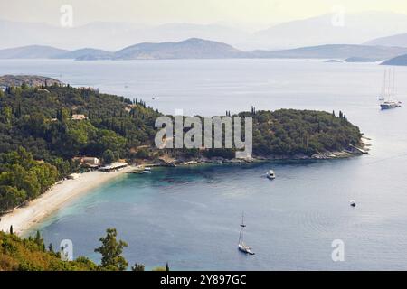 Spiaggia di Kerasia a Corfù, Grecia, Europa Foto Stock