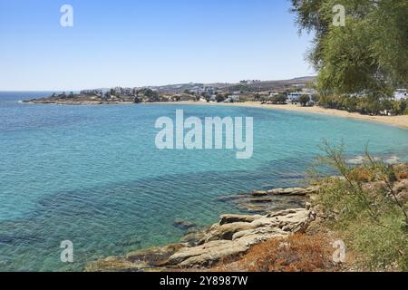 Spiaggia di Logaras nell'isola di Paros, Grecia, Europa Foto Stock