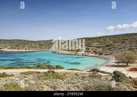 The beach Agia Dynami in Chios island, Greece, Europe Foto Stock