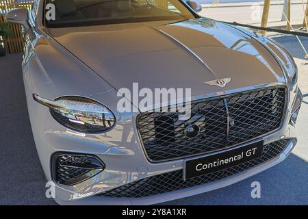 L'elegante facciata di una nuovissima edizione bentley Continental GT sta risplendendo sotto il sole Foto Stock