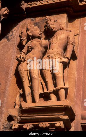 Madhya Pradesh, templi di Khajuraho, India. Foto Stock