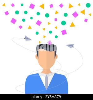 Concetto astratto di mente creativa. Una persona aperta. Illustrazione vettoriale Illustrazione Vettoriale