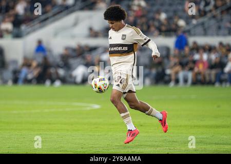 L'attaccante del LAFC David Martínez (30) durante una partita della MLS contro il St. Louis City, mercoledì 2 ottobre 2024, al BMO Stadium di Los Angeles, CA. LAFC d Foto Stock