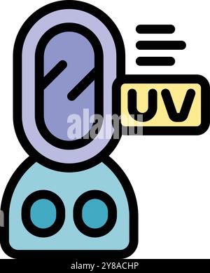 Dermatologo che utilizza uno strumento per esaminare la pelle di un paziente per rilevare eventuali danni causati dall'esposizione ai raggi uv Illustrazione Vettoriale