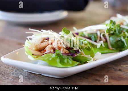 La lattuga di pollo è ricoperta di germogli Foto Stock